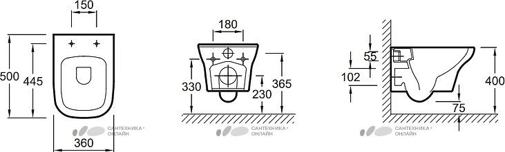 картинка Унитаз подвесной Jacob Delafon Vox EDM102 безободковый от магазина Сантехника.SpecialFlat