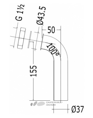 картинка Отвод Devon&Devon SF3351CR в пол для сифона от магазина Сантехника.SpecialFlat
